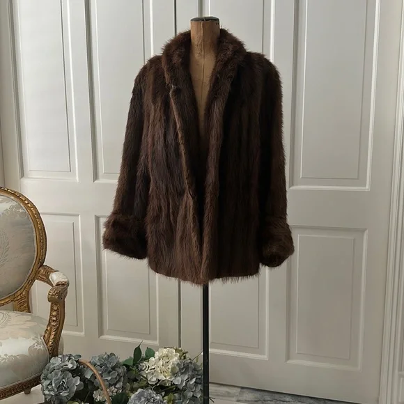 Jackets Coats Vintage Mink Fur Swing Jacket Size Medium Poshmark